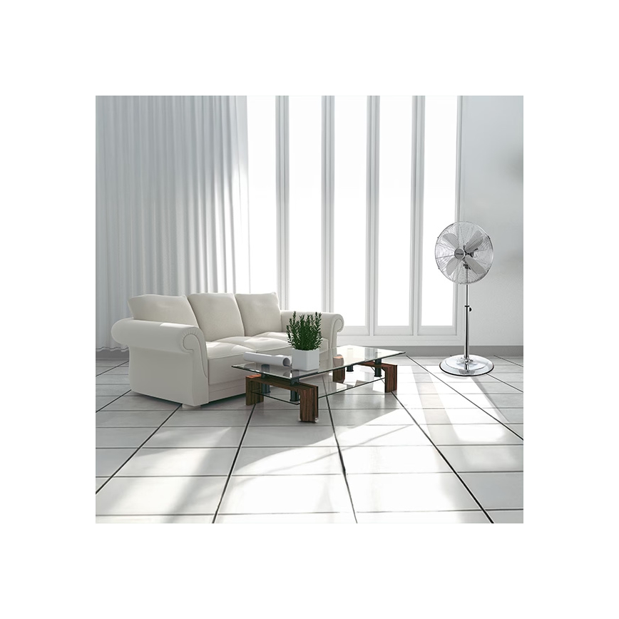 Ventilateur sur pied 50 W/230 V, 110 cm, inox