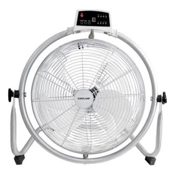 Ventilateur sur pied 90W/230V Ø 45 cm argenté + télécommande