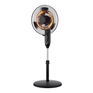 Ventilateur sur pied avec chauffage 35 W/2000 W/230 V, Ø 40 cm, noir + télécommande