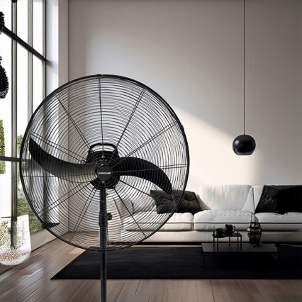 Ventilateur sur pied industriel 115W/230V 188 cm noir