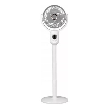 Ventilateur sur pied LED rechargeable avec éclairage LED/4,8W/5V USB 7200 mAh, blanc + télécommande