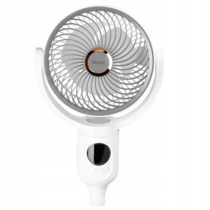 Ventilateur sur pied LED rechargeable avec éclairage LED/4,8W/5V USB 7200 mAh, blanc + télécommande
