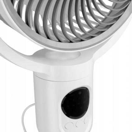 Ventilateur sur pied LED rechargeable avec éclairage LED/4,8W/5V USB 7200 mAh, blanc + télécommande