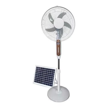 Ventilateur sur pied solaire 15W/4V/230V Ø 45 cm blanc