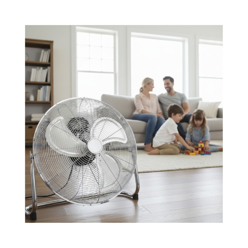 Ventilateur sur pied VIENTO 200W/230V chrome brillant