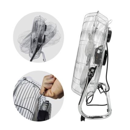Ventilateur sur pied VIENTO 200W/230V chrome brillant