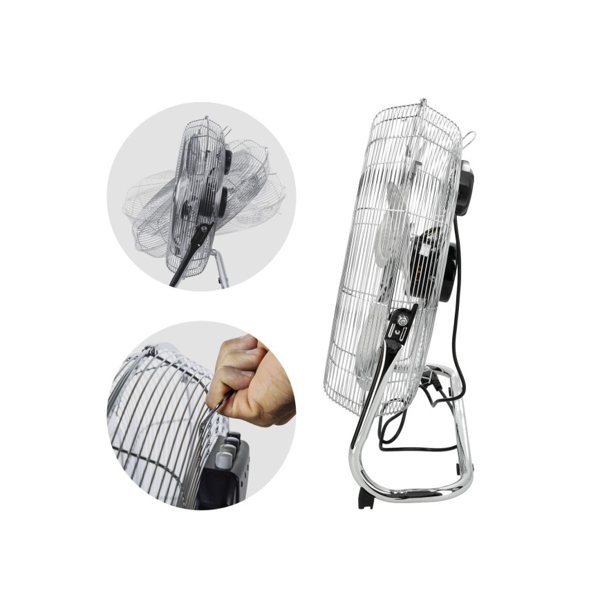 Ventilateur sur pied VIENTO 200W/230V chrome brillant