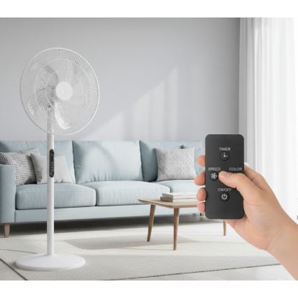 Ventilateur sur pied VIENTO-R 40W/230V blanc + télécommande