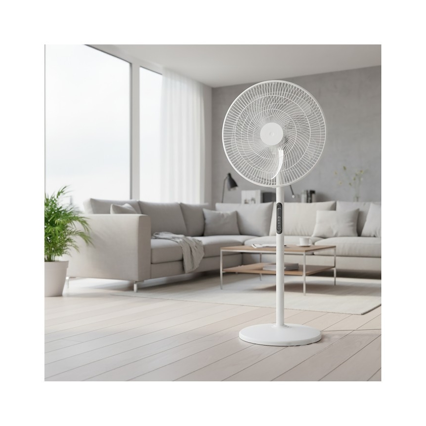 Ventilateur sur pied VIENTO-R 40W/230V blanc + télécommande