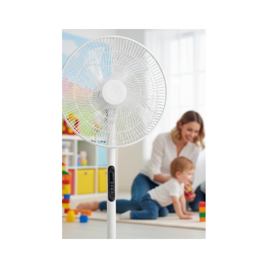 Ventilateur sur pied VIENTO-R 40W/230V blanc + télécommande