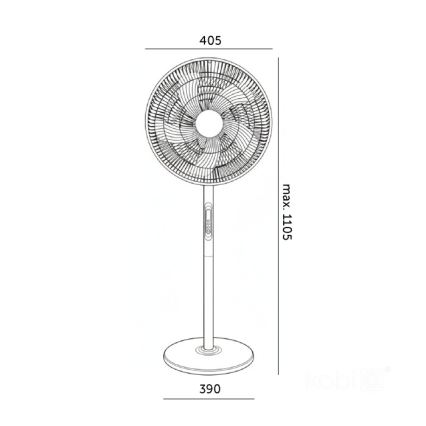 Ventilateur sur pied VIENTO-R 40W/230V blanc + télécommande