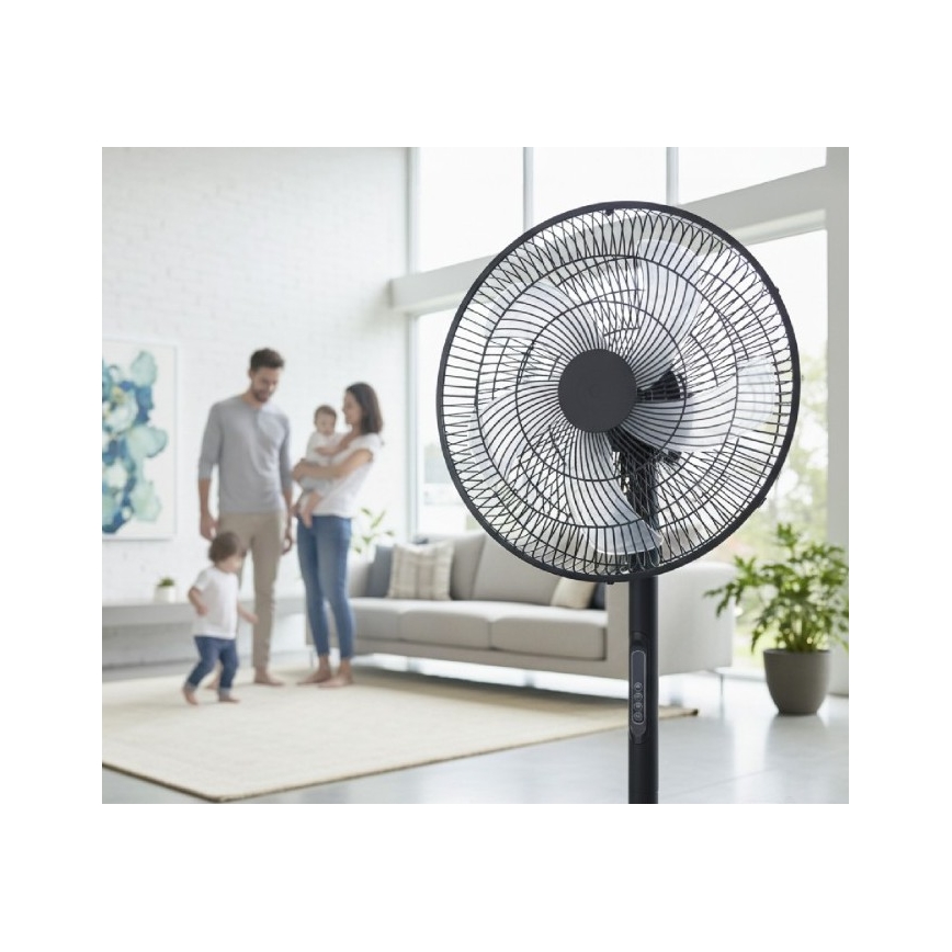 Ventilateur sur pied VIENTO-R 40W/230V noir + télécommande