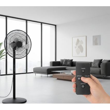 Ventilateur sur pied VIENTO-R 40W/230V noir + télécommande