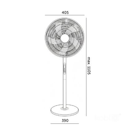 Ventilateur sur pied VIENTO-R 40W/230V noir + télécommande