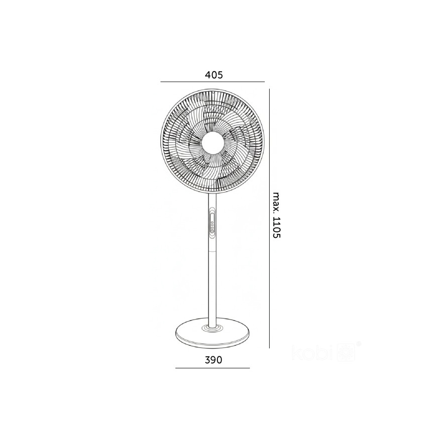 Ventilateur sur pied VIENTO-R 40W/230V noir + télécommande