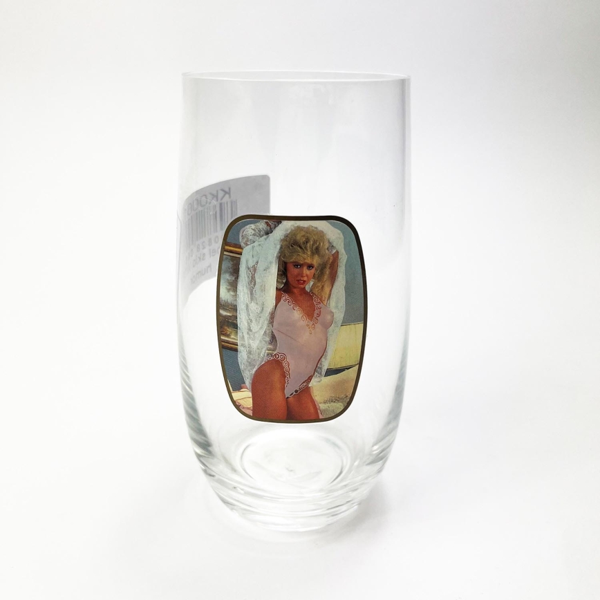 Verre avec photo de femme