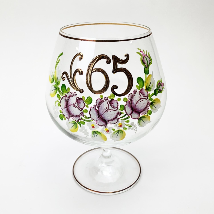 Verre d'anniversaire transparent - 65 années