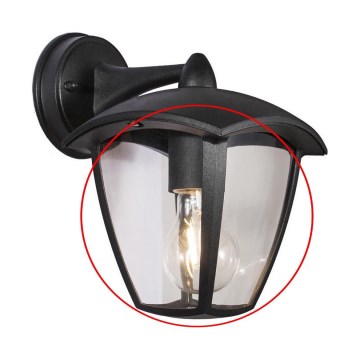 Verre de rechange pour applique murale et lampe LUNA E27, transparent