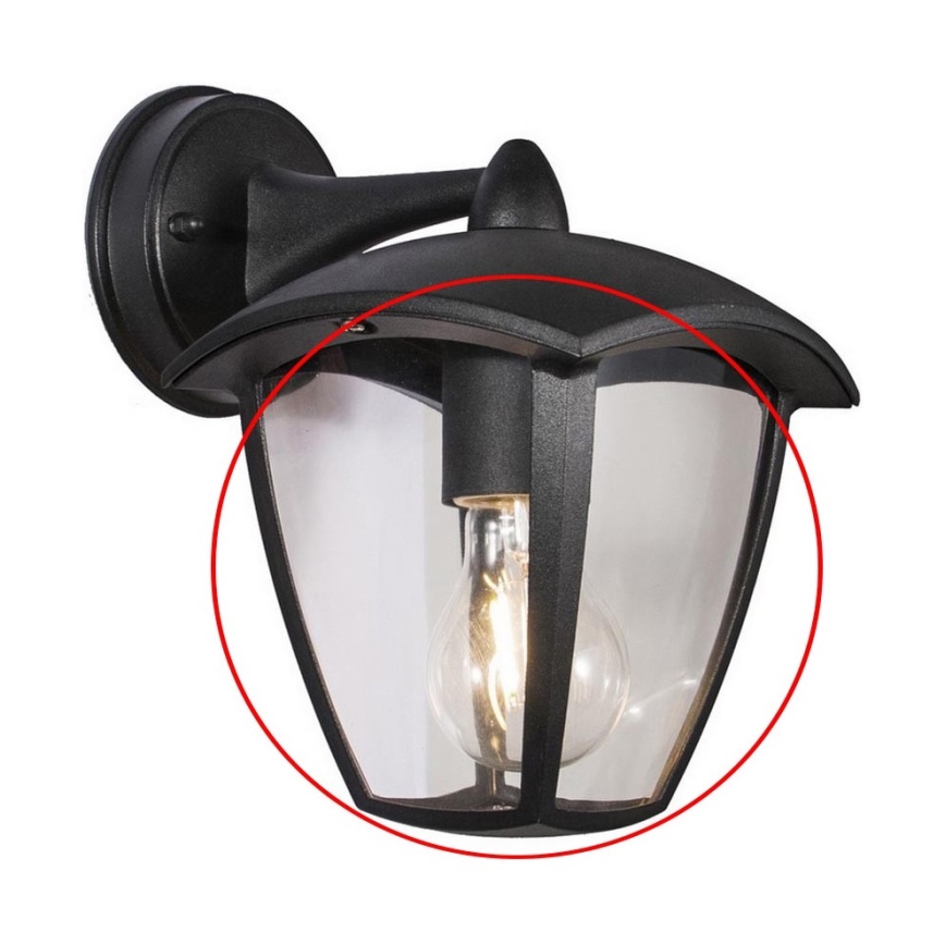 Verre de rechange pour applique murale et lampe LUNA E27, transparent