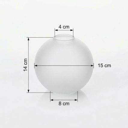 Verre de rechange pour lustre E27, Ø 15 cm, blanc mat