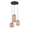 Verre de rechange pour lustre KARO E27, Ø 14 cm, marron fumé