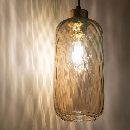 Verre de rechange pour lustre KARO E27 — diamètre 14 cm, brun fumé