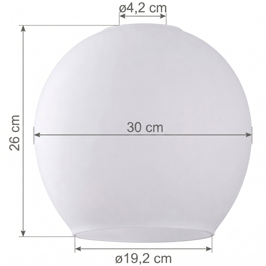 Verre de rechange pour lustre KULA E27, diamètre 30 cm, blanc