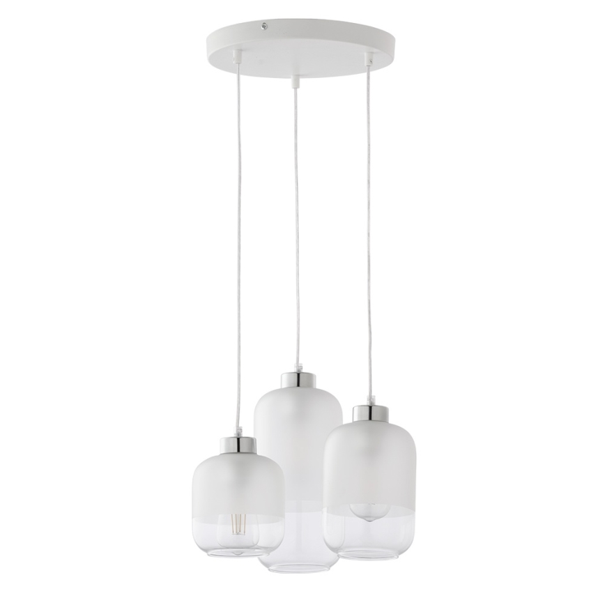 Verre de rechange pour lustre MARCO E27, Ø 14 cm, transparent/blanc