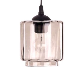 Verre de rechange pour lustre POBO E27, diamètre 15 cm, beige fumé