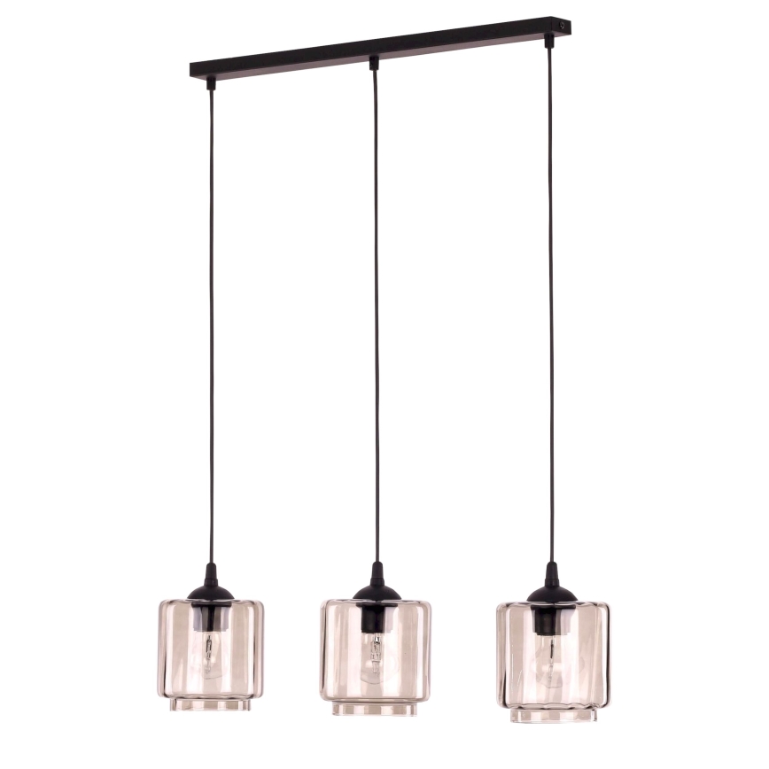 Verre de rechange pour lustre POBO E27, diamètre 15 cm, beige fumé