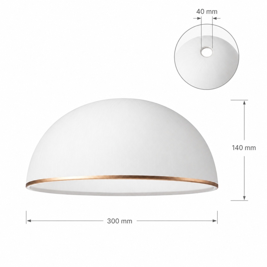 Verre de rechange pour lustre RETRO, ANTICO E27, Ø 30 cm, blanc/bronze