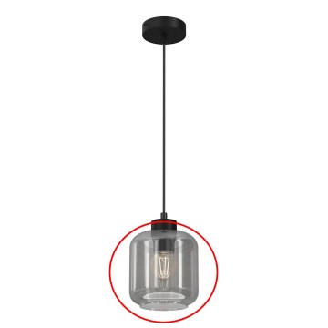Verre de rechange pour lustre SOMBRA E27, diamètre 16 cm, gris fumé