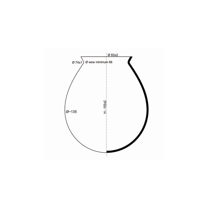 Verre de rechange pour suspension NATAN d. 13,5 cm