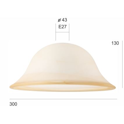 Verre de rechange pour suspension SFERA E27 130x300 mm beige