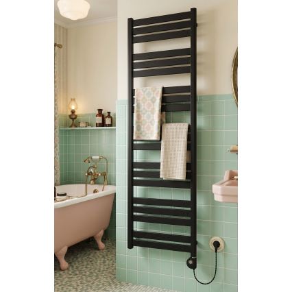 Vertaduro - Chauffe-serviettes avec thermostat LUCY 800W 177x50 cm noir