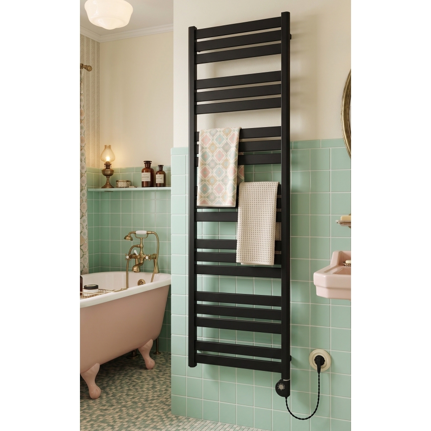 Vertaduro - Chauffe-serviettes avec thermostat LUCY 800W 177x50 cm noir