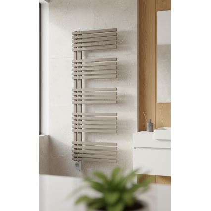 Vertaduro - Radiateur de salle de bains avec thermostat MICHELLE 600W 129x50 cm taupe