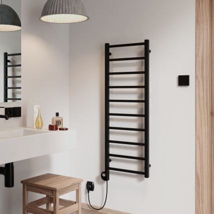 Vertaduro - Radiateur de salle de bains avec thermostat ZOE 400 W 114 x 40 cm noir