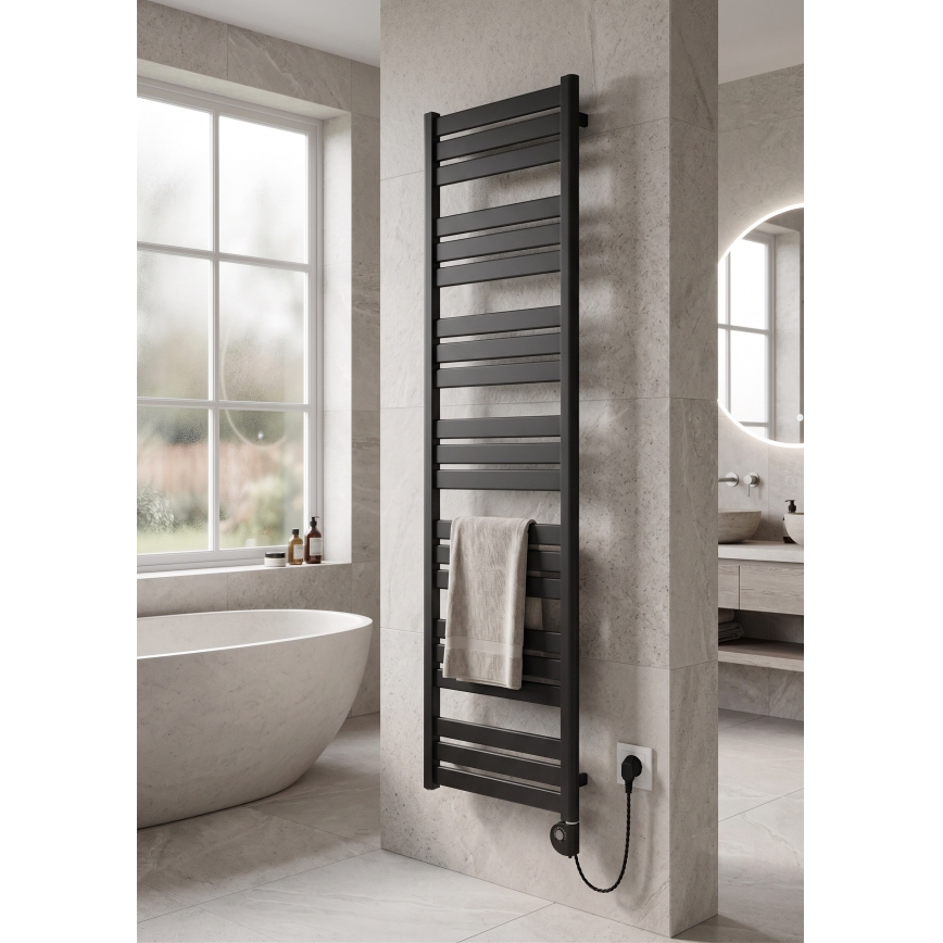 Vertaduro - Radiateur de salle de bains LUCY avec thermostat, 800 W, 177 x 50 cm, anthracite