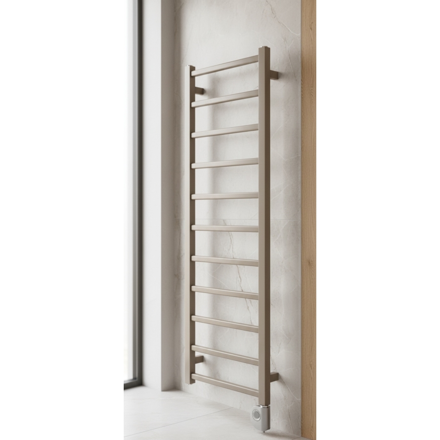 Vertaduro - Radiateur de salle de bains ZOE 400 W avec thermostat, 114 x 40 cm, taupe