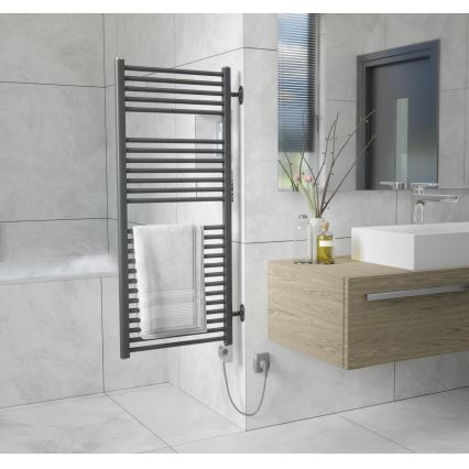 Vertaduro - Radiateur sèche-serviettes avec thermostat MEG 600 W 118 x 50 cm anthracite