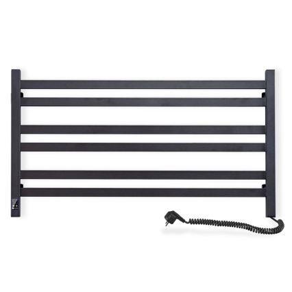 Vertaduro - Sèche-serviettes électrique avec thermostat AVA 181W/230V 50x90 cm IP44 noir, côté droit