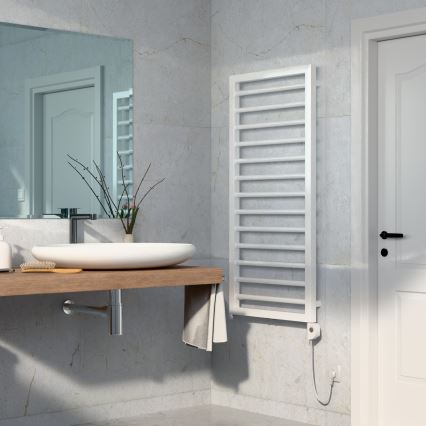 Vertaduro - Sèche-serviettes avec thermostat ADEL 600 W 128 x 50 cm blanc