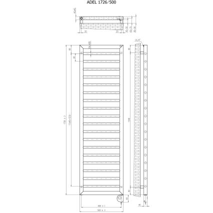 Vertaduro - Sèche-serviettes avec thermostat ADEL 600W 172x50 cm taupe