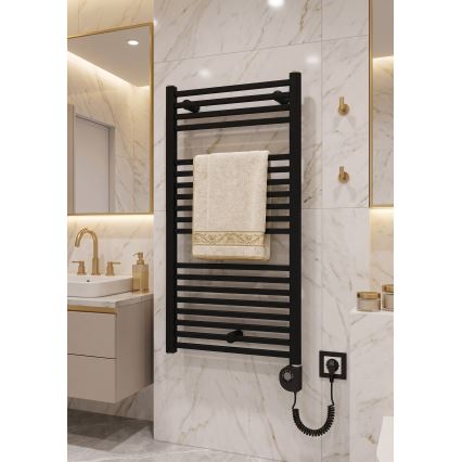 Vertaduro - Sèche-serviettes avec thermostat DENISE, 400 W, 94 x 50 cm, noir
