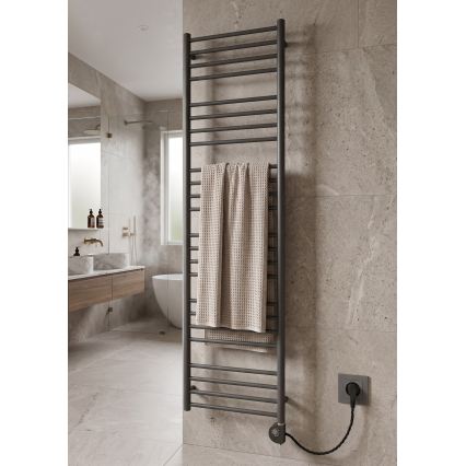 Vertaduro - Sèche-serviettes de salle de bains avec thermostat SIMONE 600 W 174 x 50 cm anthracite