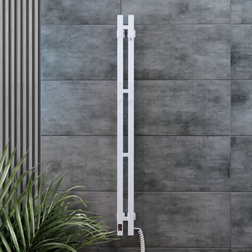 Vertaduro - Sèche-serviettes électrique avec thermostat VEO 106W/230V 150x9 cm IP44 blanc droit