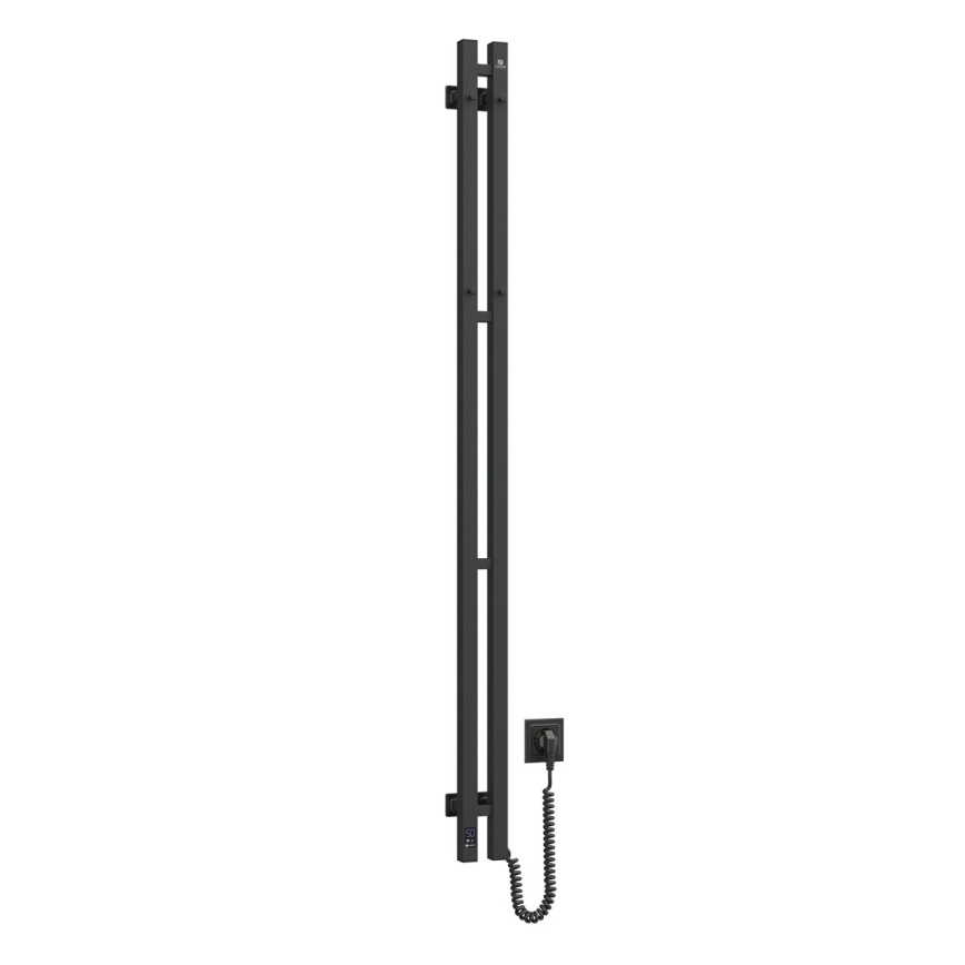 Vertaduro - Chauffe-serviettes électrique avec thermostat VEO 106W/230V 150x9 cm IP44 noir, côté droit