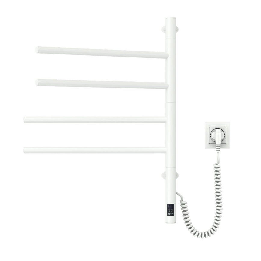 Vertaduro - Sèche-serviettes électrique pivotant avec thermostat ARA 60W/230V 65x49 cm IP44 blanc