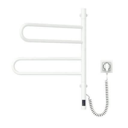 Vertaduro - Sèche-serviettes électrique pivotant avec thermostat ELA 60W/230V 65x49 cm IP44 blanc